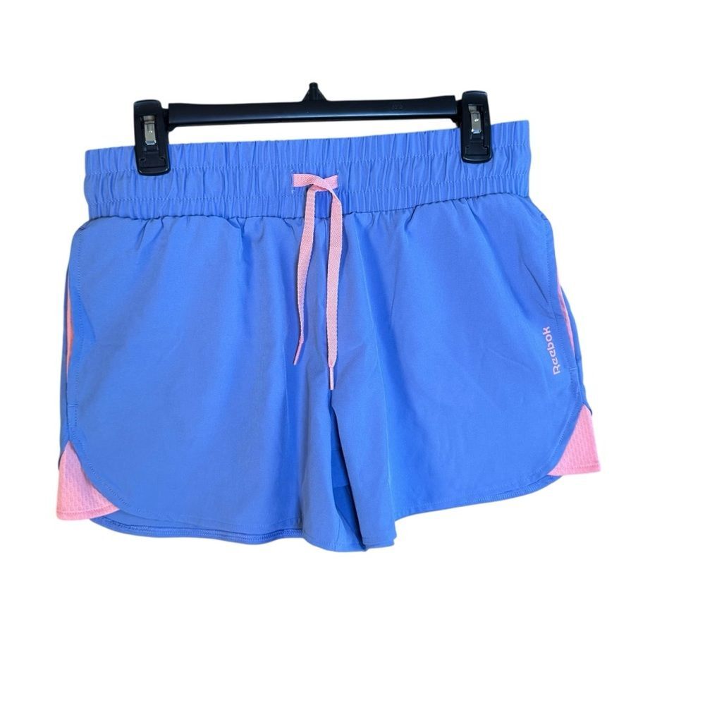Reebok Women's Stretch Woven Althetic Shorts Size Small Periwinkle Peach NWOT